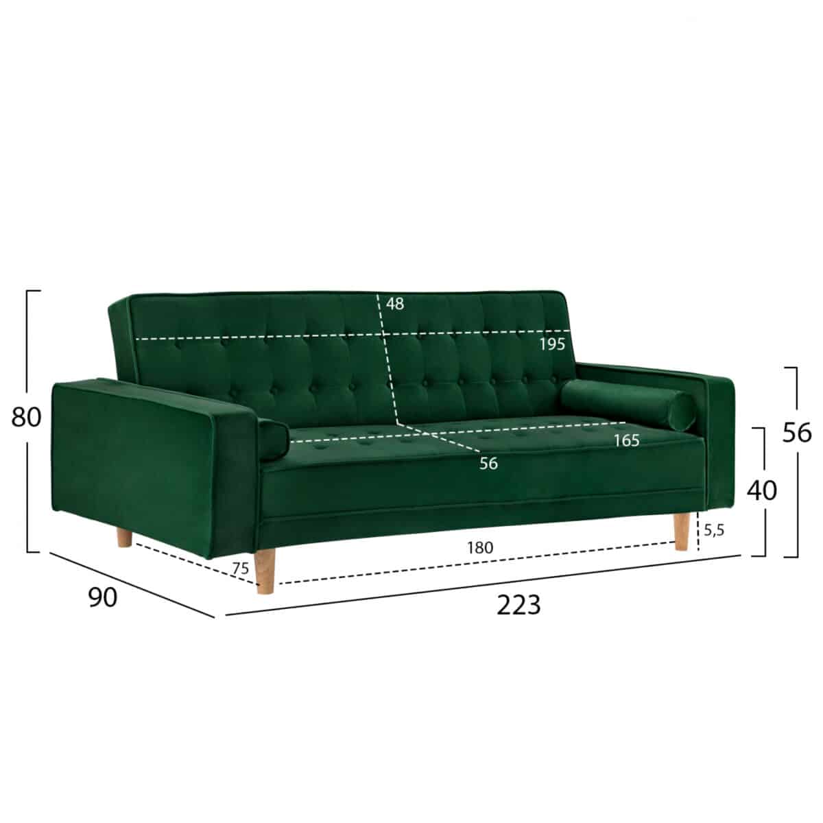 kanapes-krebati-fb9315013-beloydo-kypari-60 ΚΑΝΑΠΕΣ ΚΡΕΒΑΤΙ SALVADOR HM3150.13 ΒΕΛΟΥΔΟ ΚΥΠΑΡΙΣΣΙ 223X90X80Y εκ. - Image 2