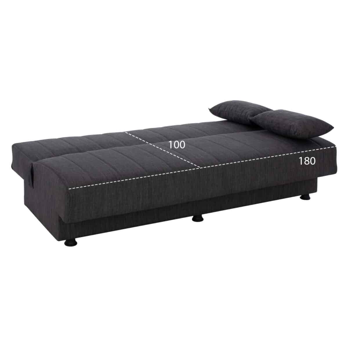 ΚΑΝΑΠΕΣ ΚΡΕΒΑΤΙ ΤΡΙΘΕΣΙΟΣ ΓΚΡΙ HM3239.03 180x72x77 εκ. - Image 3