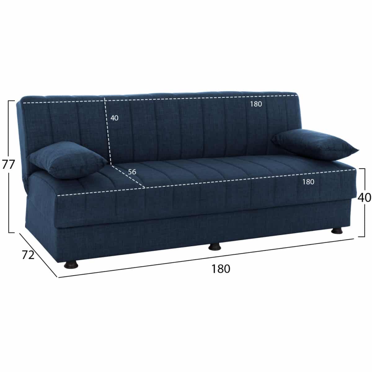 ΚΑΝΑΠΕΣ ΚΡΕΒΑΤΙ ANDRI ΤΡΙΘΕΣΙΟΣ ΜΠΛΕ HM3239.07 180x83x74Y εκ. - Image 2