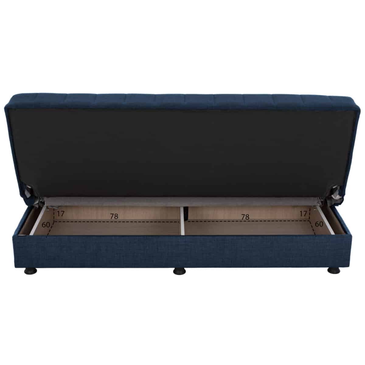 ΚΑΝΑΠΕΣ ΚΡΕΒΑΤΙ ANDRI ΤΡΙΘΕΣΙΟΣ ΜΠΛΕ HM3239.07 180x83x74Y εκ. - Image 5