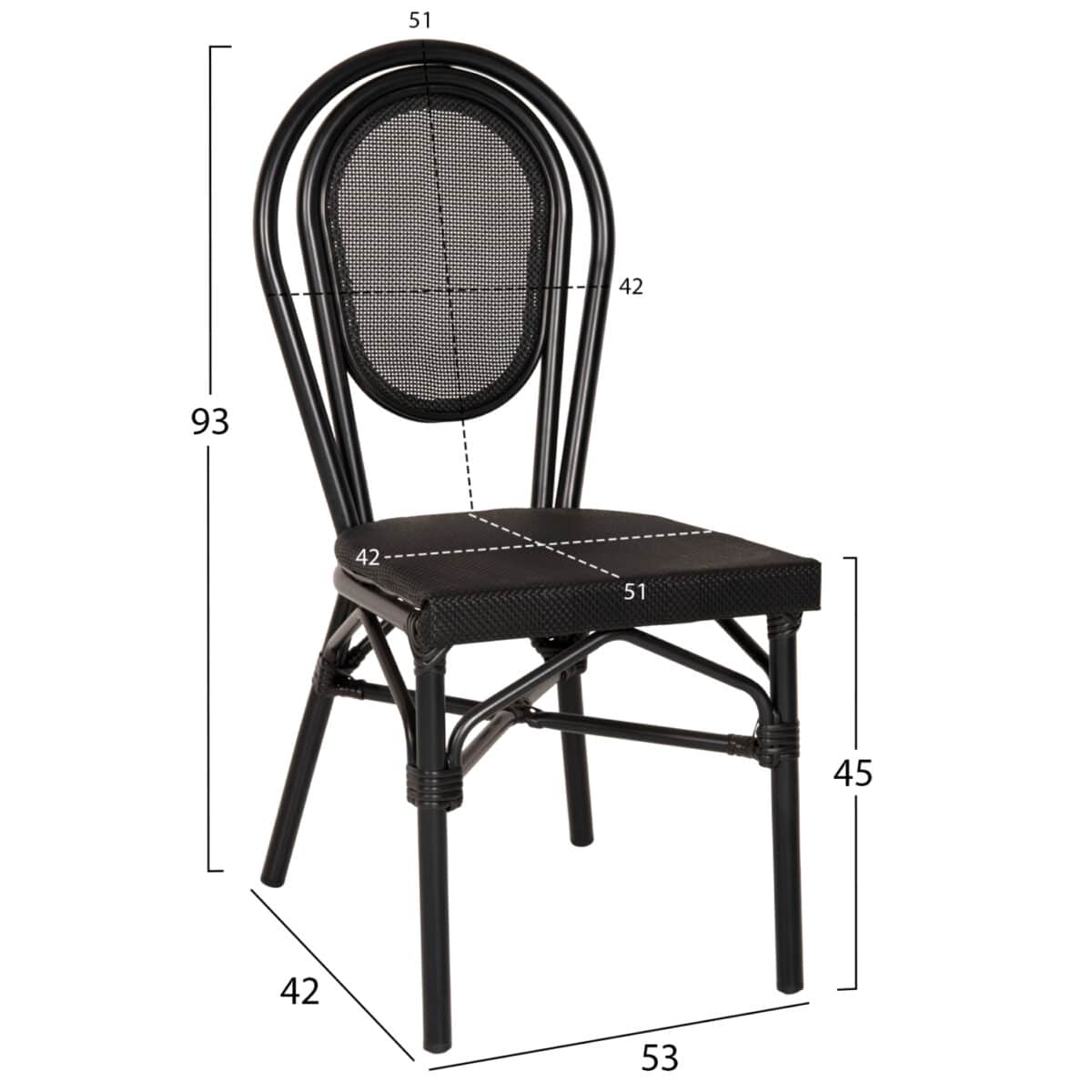 ΚΑΡΕΚΛΑ ΑΛΟΥΜΙΝΙΟΥ TRENT BAMBOO LOOK ΜΕ TEXTLINE 45x57x88 εκ. HM5052 - Image 2