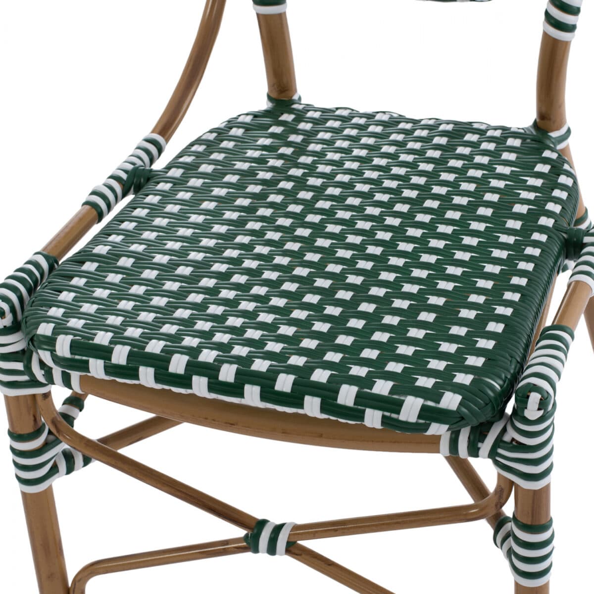 ΚΑΡΕΚΛΑ ΑΛΟΥΜΙΝΙΟΥ BAMBOO LOOK ΜΕ WICKER ΠΡΑΣΙΝΟ ΛΕΥΚΟ HM5792.01 47x55x98 εκ. - Image 9