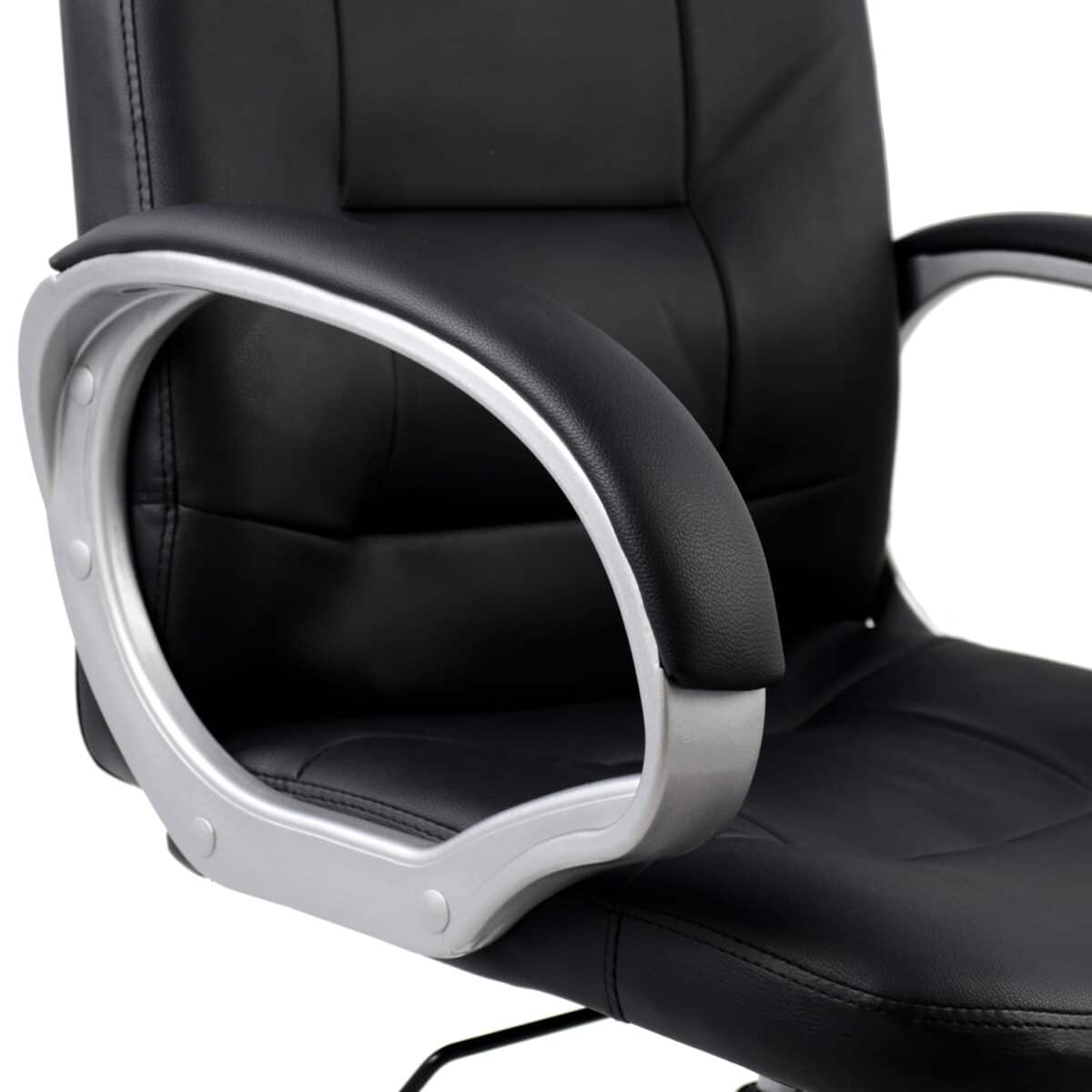 ΚΑΡΕΚΛΑ ΓΡΑΦΕΙΟΥ IVERN HM1024.01 ΜΑΥΡΗ ΔΙΕΥΘΥΝΤΙΚΗ ΜΕ ΠΟΔΙ ΧΡΩΜΙΟΥ 64x55x112-120Υ εκ. - Image 6