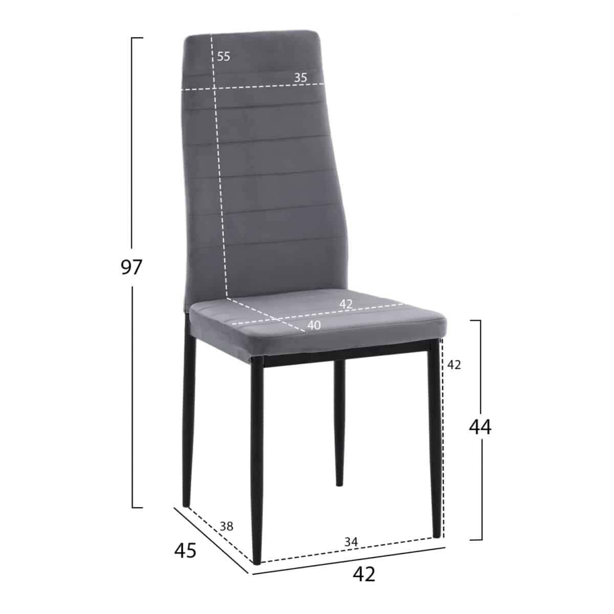 ΚΑΡΕΚΛΑ ΜΕΤΑΛΛΙΚΗ LADY HM0037.31 ΓΚΡΙ ΒΕΛΟΥΔΟ ME ΜΕΤΑΛΛΙΚΟ ΣΚΕΛΕΤΟ K/D - Image 2