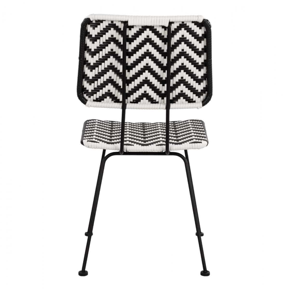 ΚΑΡΕΚΛΑ ΜΕΤΑΛΛΙΚΗ ALLEGRA HM5693 ΜΕ WICKER ΜΑΥΡΟ-ΛΕΥΚΟ 46x56x88Υ εκ. - Image 6