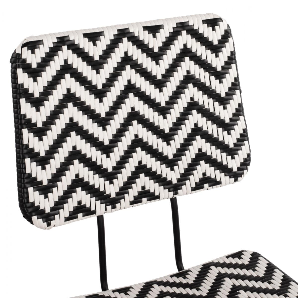 ΚΑΡΕΚΛΑ ΜΕΤΑΛΛΙΚΗ ALLEGRA HM5693 ΜΕ WICKER ΜΑΥΡΟ-ΛΕΥΚΟ 46x56x88Υ εκ. - Image 7