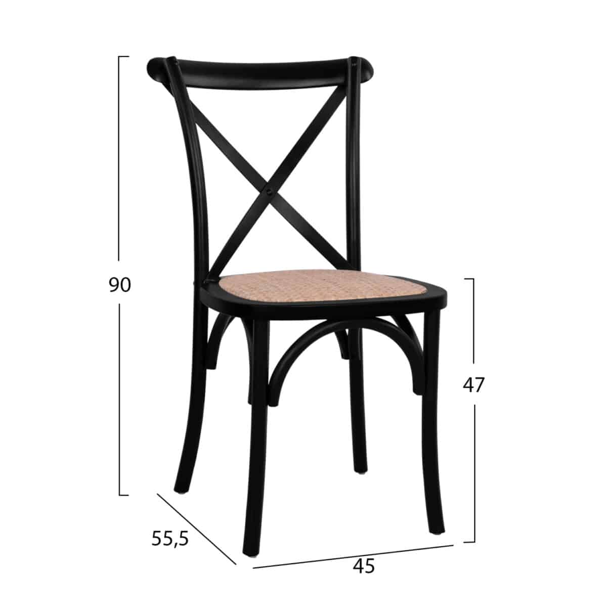 ΚΑΡΕΚΛΑ OWEN ΣΤΟΙΒΑΖΟΜΕΝΗ ΞΥΛΙΝΗ ΟΞΙΑ ΜΑΥΡΟ ΜΑΤ ΜΕ ΧΙΑΣΤΙ ΠΛΑΤΗ HM8575.02 45x55,5x90Yεκ - Image 2