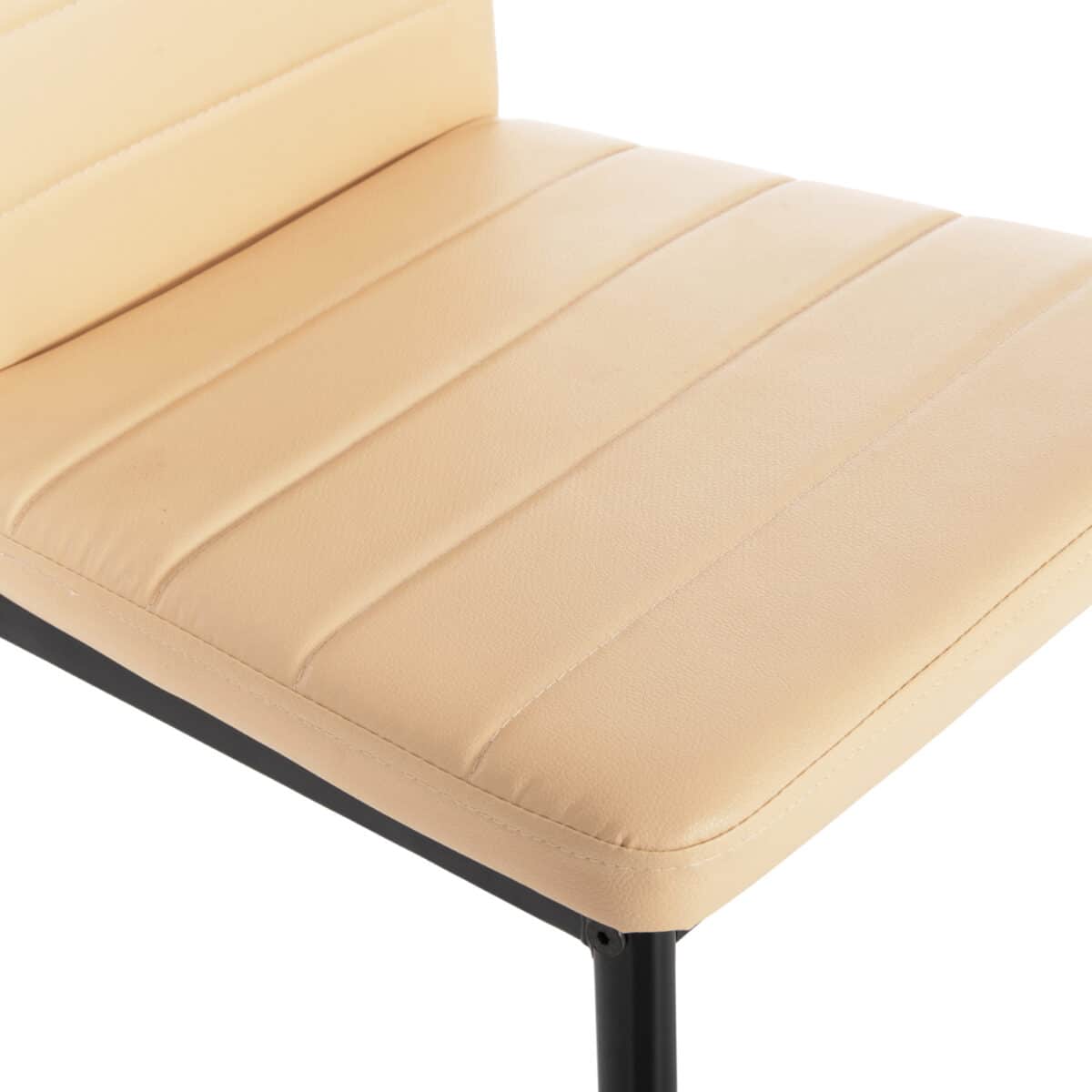 ΚΑΡΕΚΛΑ ΤΡΑΠΕΖΑΡΙΑΣ LADY HM0037.25 ΑΝΟΙΧΤΟ ΚΡΕΜ PU ΣΚΕΛΕΤΟΣ ΜΑΥΡΟΣ ΜΕΤΑΛ. (K/D) 42x44x95Υεκ - Image 8