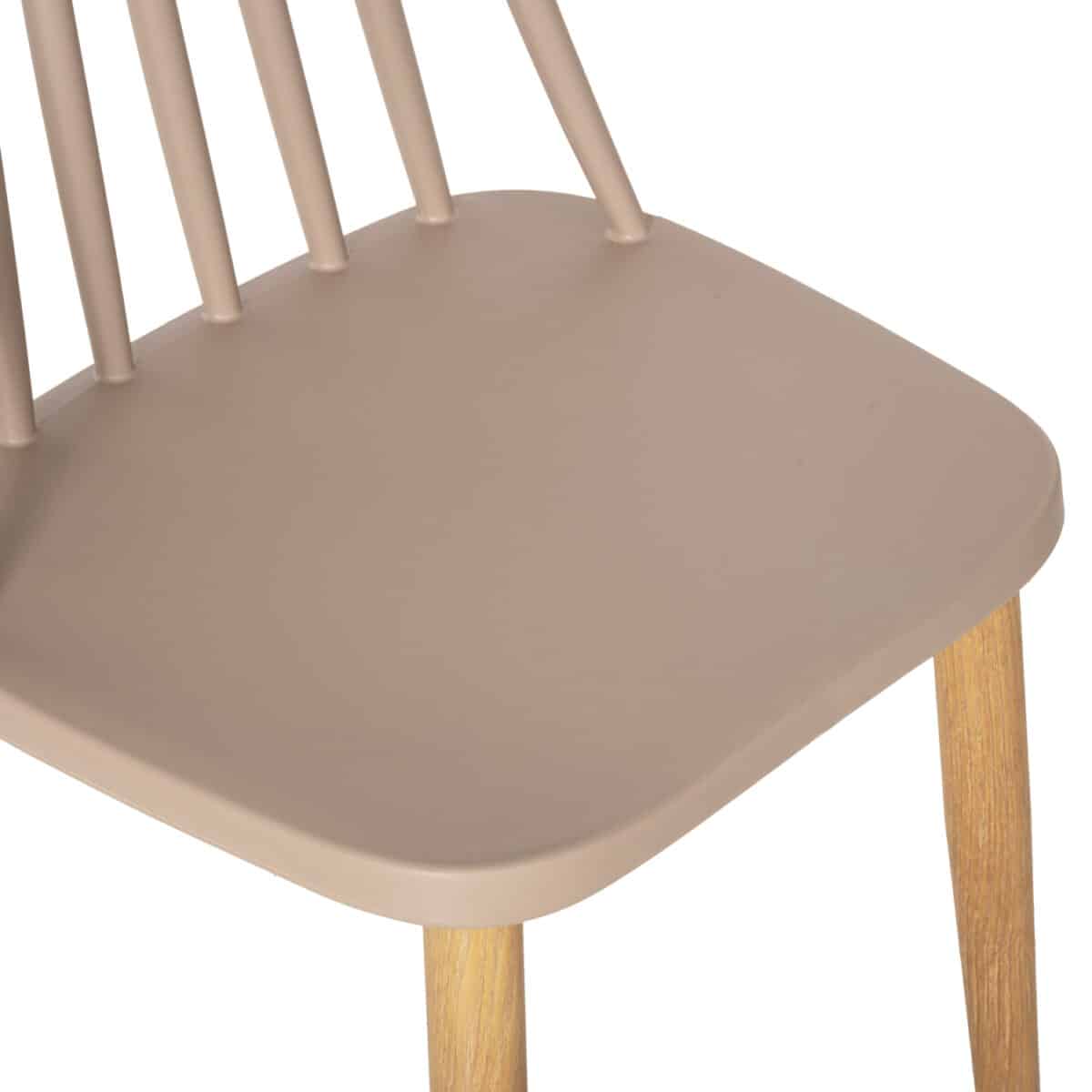 ΚΑΡΕΚΛΑ ΤΡΑΠΕΖΑΡΙΑΣ HM8052.25 VANESSA ΚΑΠΟΥΤΣΙΝΟ ΜΕ ΜΕΤΑΛΛΙΚΑ ΠΟΔΙΑ 42,5x44x81Υ εκ. - Image 8