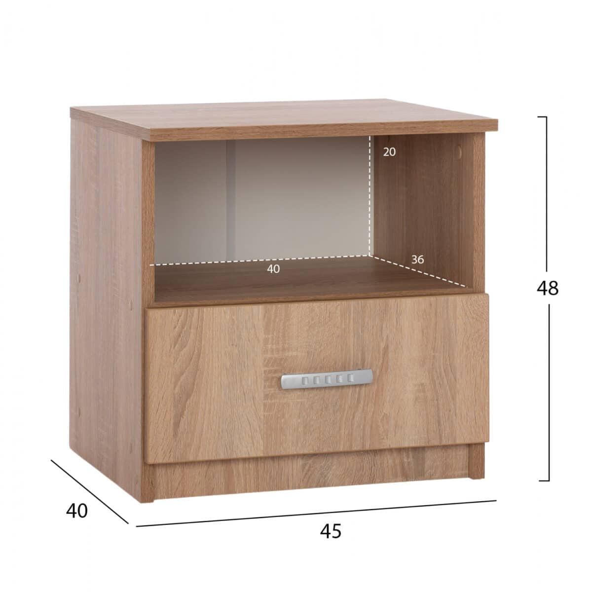 ΚΟΜΟΔΙΝΟ ΜΕ ΣΥΡΤΑΡΙ ADLER HM2431.01 ΜΕΛΑΜΙΝΗ SONAMA OAK 45x40x48Υεκ. - Image 2