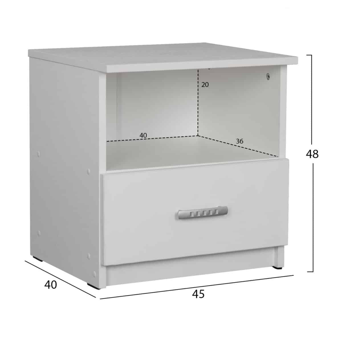 ΚΟΜΟΔΙΝΟ ΜΕ ΣΥΡΤΑΡΙ ADLER HM2431.03 ΜΕΛΑΜΙΝΗ ΛΕΥΚΗ 45x40x48Υεκ. - Image 2