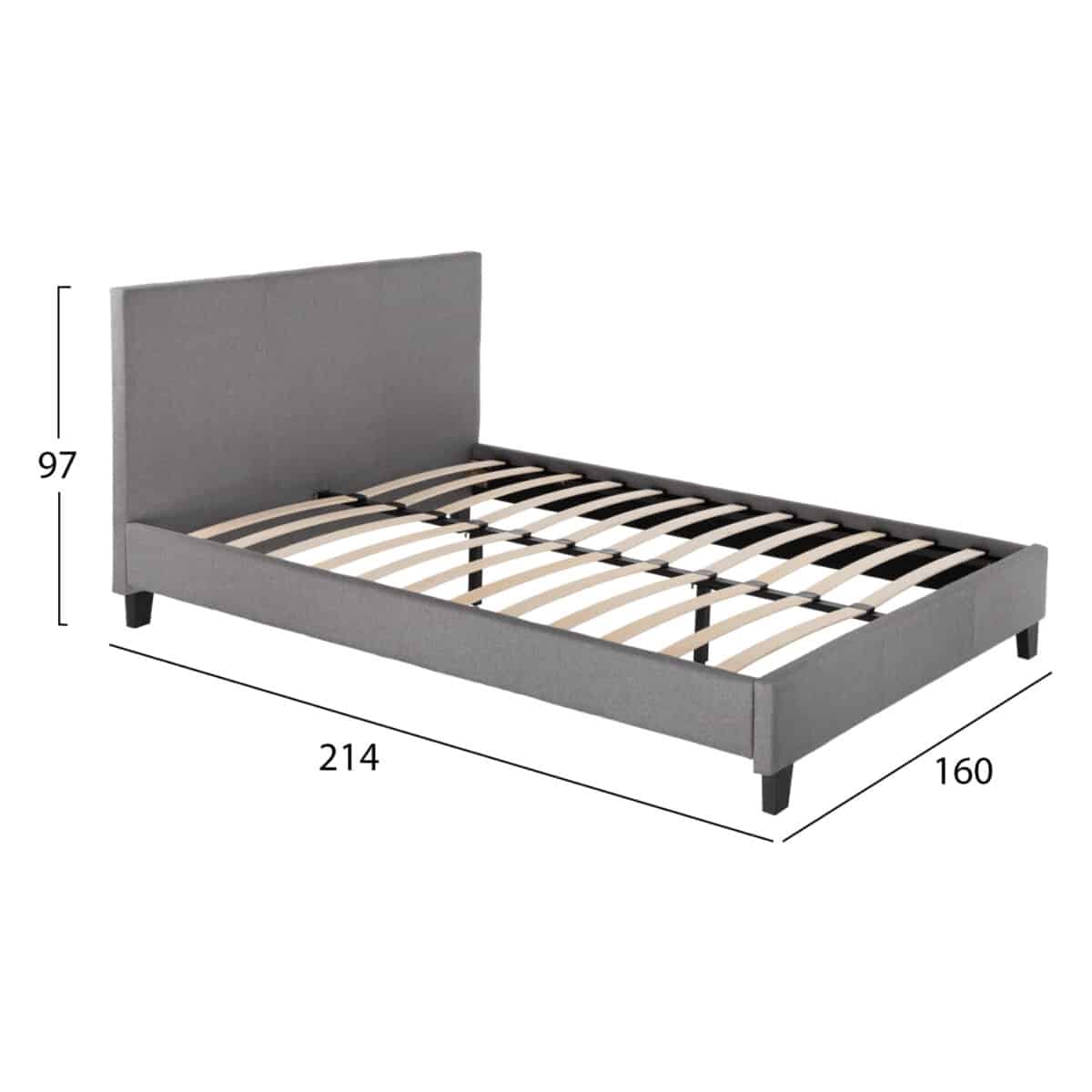 ΚΡΕΒΑΤΙ BECCA ΑΠΟ ΥΦΑΣΜΑ ΓΚΡΙ HM553.11 ΓΙΑ ΣΤΡΩΜΑ 150x200 EK. - Image 3