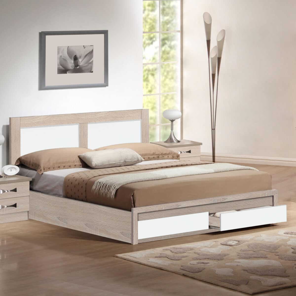 ΚΡΕΒΑΤΙ CAPRI HM312.06 ΜΕ 2 ΣΥΡΤΑΡΙΑ SONAMA ΛΕΥΚΟ ΓΙΑ ΣΤΡΩΜΑ 150x200 εκ. - Image 2