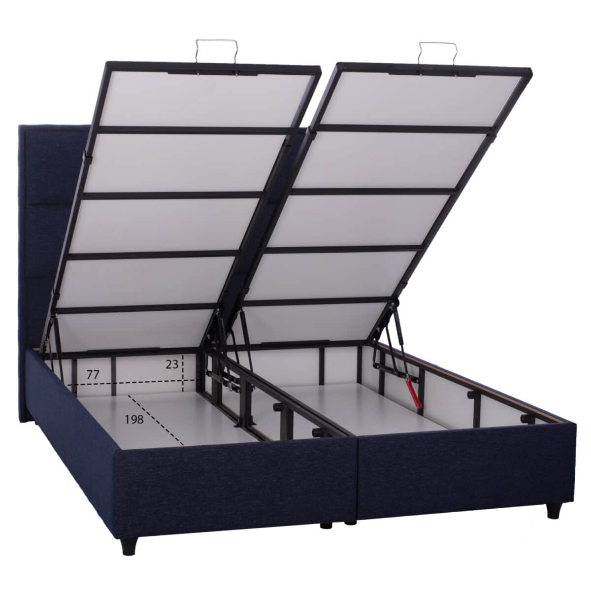 ΚΡΕΒΑΤΙ ALBA ΜΕ ΑΠΟΘΗΚΕΥΤΙΚΟ ΑΠΟ ΜΠΛΕ ΥΦΑΣΜΑ HM626.08 ΓΙΑ ΣΤΡΩΜΑ 160x200 εκ. - Image 4