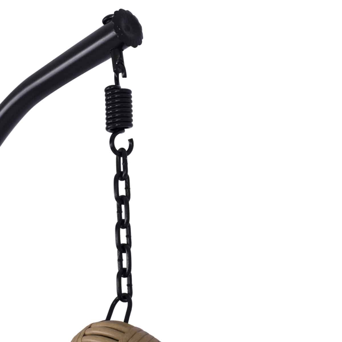 ΚΡΕΜΑΣΤΗ ΦΩΛΙΑ LUCIA HM5676.01 ΜΕ WICKER&ΜΑΞΙΛΑΡΙΑ ΜΠΕΖ-ΜΑΥΡΟ ΜΕΤΑΛΛΟ Φ95Χ195Υεκ. - Image 9