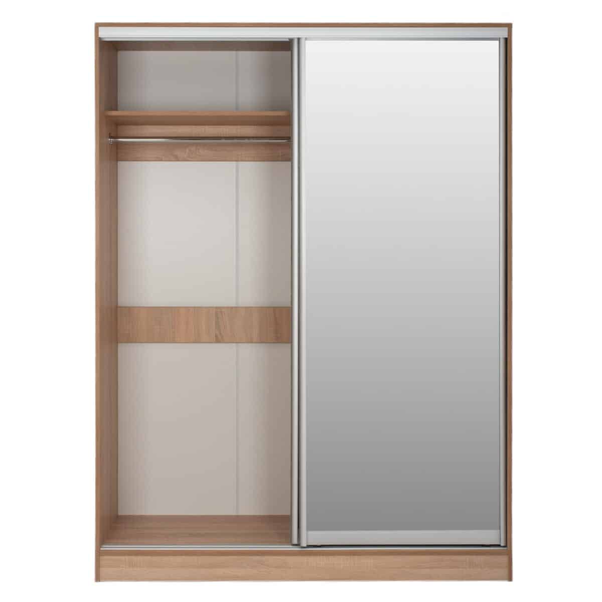 ΝΤΟΥΛΑΠΑ 2ΦΥΛΛΗ 180X60X210Υεκ. ΣΥΡΟΜΕΝΗ ΜΕ ΚΑΘΡΕΠΤΗ SONAMA OAK HM2437 - Image 3