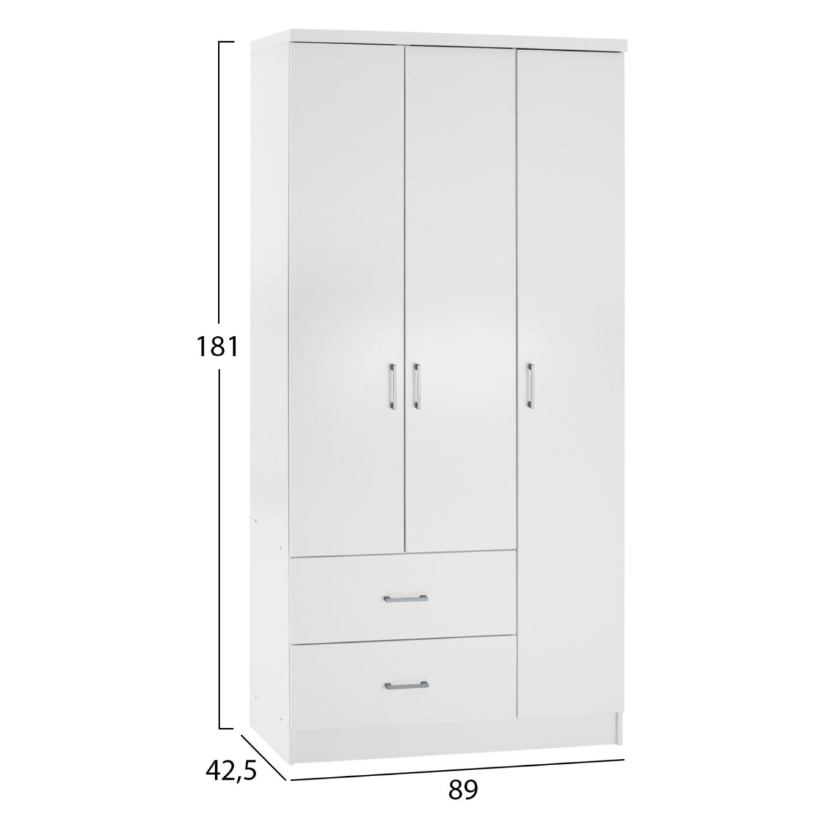 ΝΤΟΥΛΑΠΑ 3ΦΥΛΛΗ ME 2 ΣΥΡΤΑΡΙΑ CAESAR HM340.05 ΛΕΥΚΗ 89x42,5x181 εκ. - Image 2