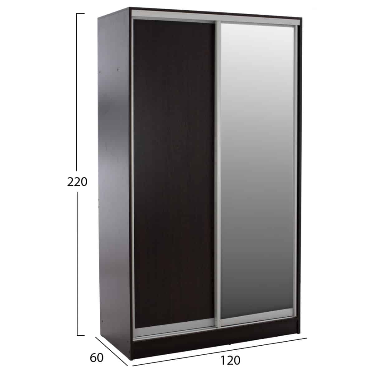 ΝΤΟΥΛΑΠΑ ΣΥΡΟΜΕΝΗ ADLER ΣΥΡΟΜΕΝΗ ΜΕΛΑΜΙΝΗΣ 120x60x220Υεκ. ΔΙΦΥΛΛΗ WENGE ΜΕ ΚΑΘΡΕΠΤΗ HM2460.02 - Image 2