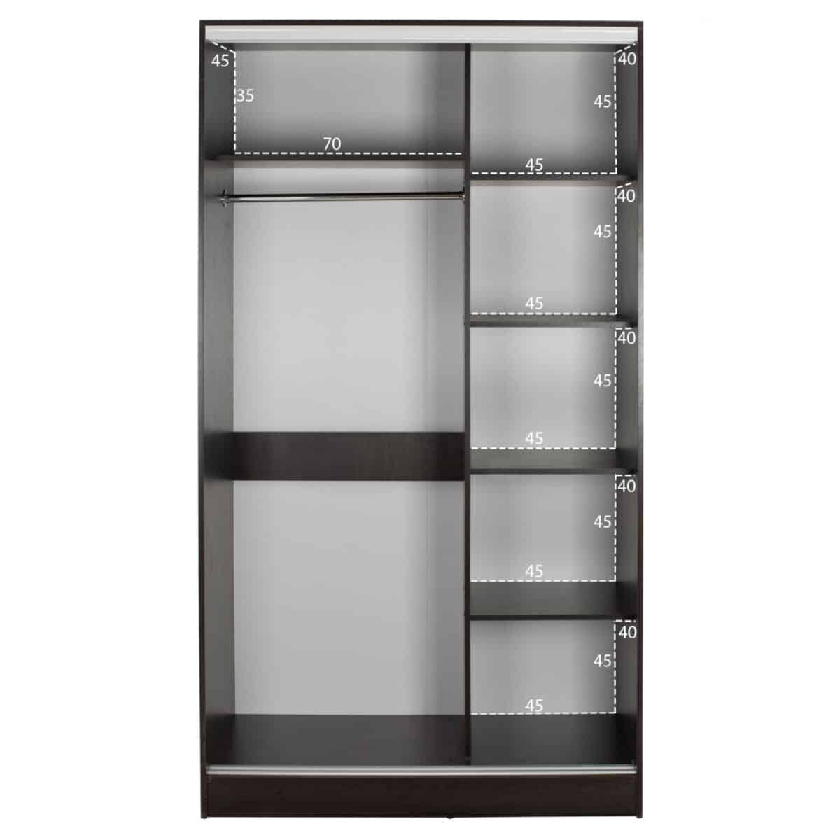 ΝΤΟΥΛΑΠΑ ΣΥΡΟΜΕΝΗ ADLER ΣΥΡΟΜΕΝΗ ΜΕΛΑΜΙΝΗΣ 120x60x220Υεκ. ΔΙΦΥΛΛΗ WENGE ΜΕ ΚΑΘΡΕΠΤΗ HM2460.02 - Image 4