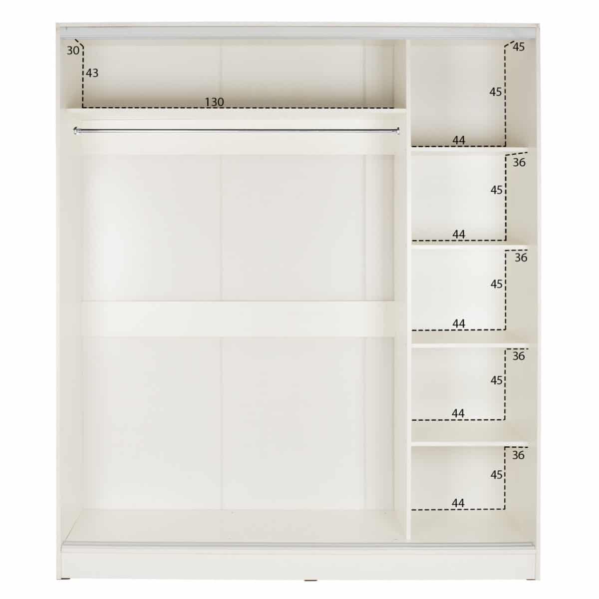 ntoylapa-syromeni-melaminis-120x60x220ye-3 ΝΤΟΥΛΑΠΑ ΣΥΡΟΜΕΝΗ ADLER ΜΕΛΑΜΙΝΗΣ 120x60x220Yεκ. ΔΙΦΥΛΛΗ ΛΕΥΚΗ ΜΕ ΚΑΘΡΕΠΤΗ HM2460.03 - Image 4