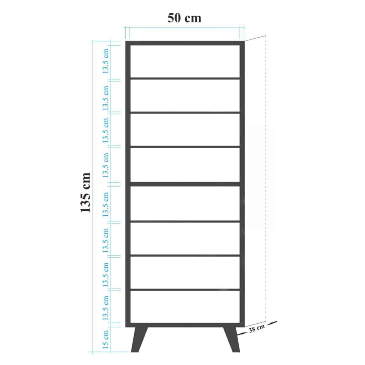ΝΤΟΥΛΑΠΙ ΠΑΠΟΥΤΣΟΘΗΚΗ ΜΕΛΑΜΙΝΗΣ ΗΜ8954.01 SONAMA 50Χ38Χ135 εκ. - Image 2