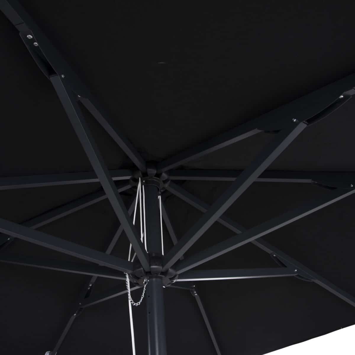 ΟΜΠΡΕΛΑ ΕΠΑΓΓΕΛΜΑΤΙΚΗ ALU 2.20x2.20 ΜΑΥΡΟ ΠΑΝΙ ΑΚΡΥΛΙΚΟ 8ΑΚΤΙΝΕΣ HM6013.03 - Image 3