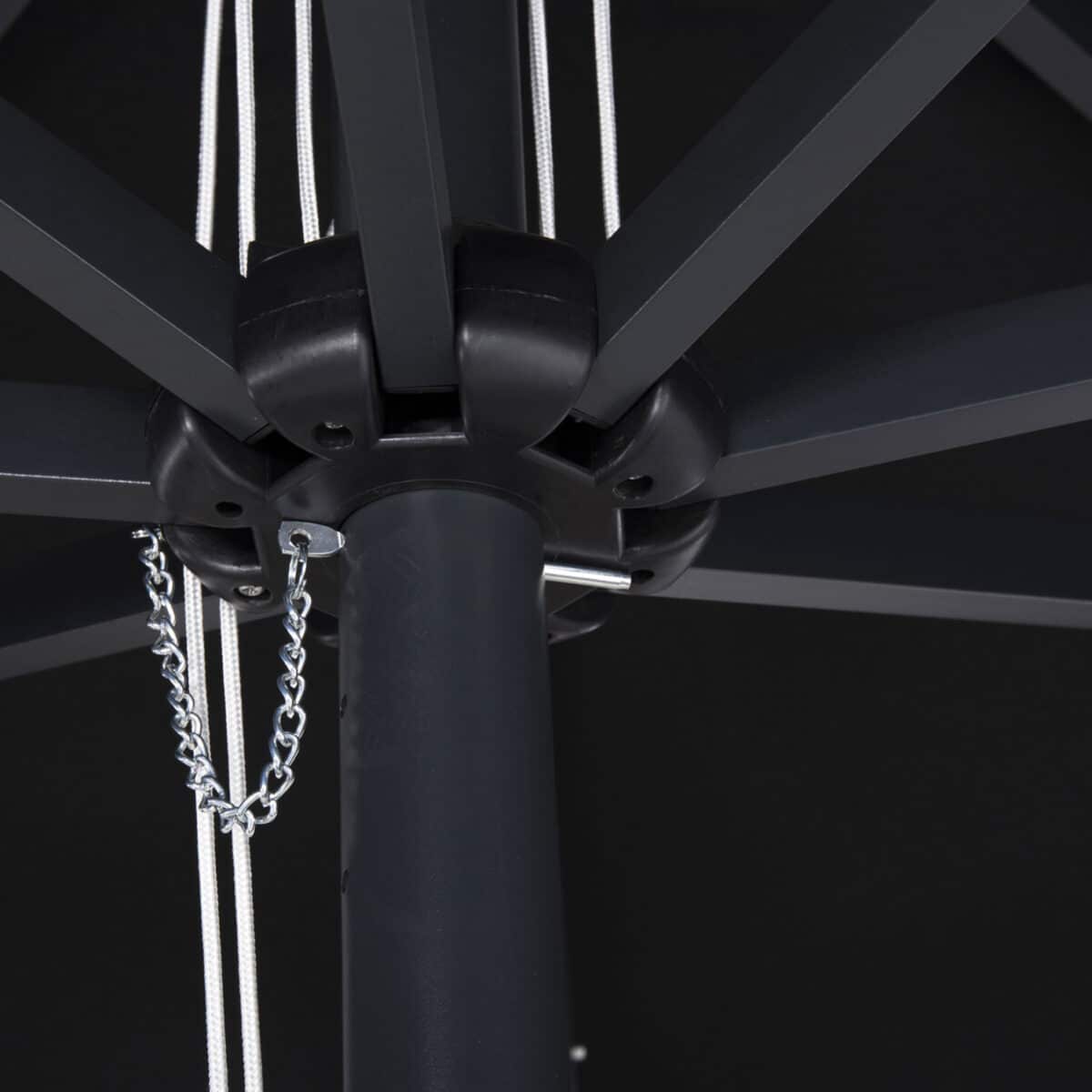 ΟΜΠΡΕΛΑ ΕΠΑΓΓΕΛΜΑΤΙΚΗ ALU 2.20x2.20 ΜΑΥΡΟ ΠΑΝΙ ΑΚΡΥΛΙΚΟ 8ΑΚΤΙΝΕΣ HM6013.03 - Image 5