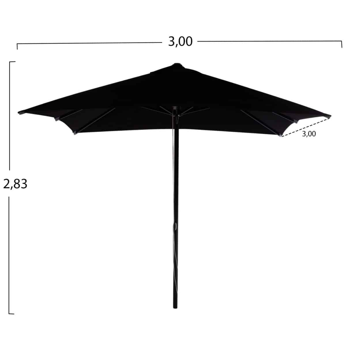 ΟΜΠΡΕΛΑ ΕΠΑΓΓΕΛΜΑΤΙΚΗ 3x3x2,83M ELEAZAR ΑΛΟΥΜΙΝΙΟΥ ΜΕ ΠΑΝΙ ΑΚΡΥΛΙΚΟ ΣΕ ΜΑΥΡΗ ΑΠΟΧΡΩΣΗ HM6026.03 - Image 2