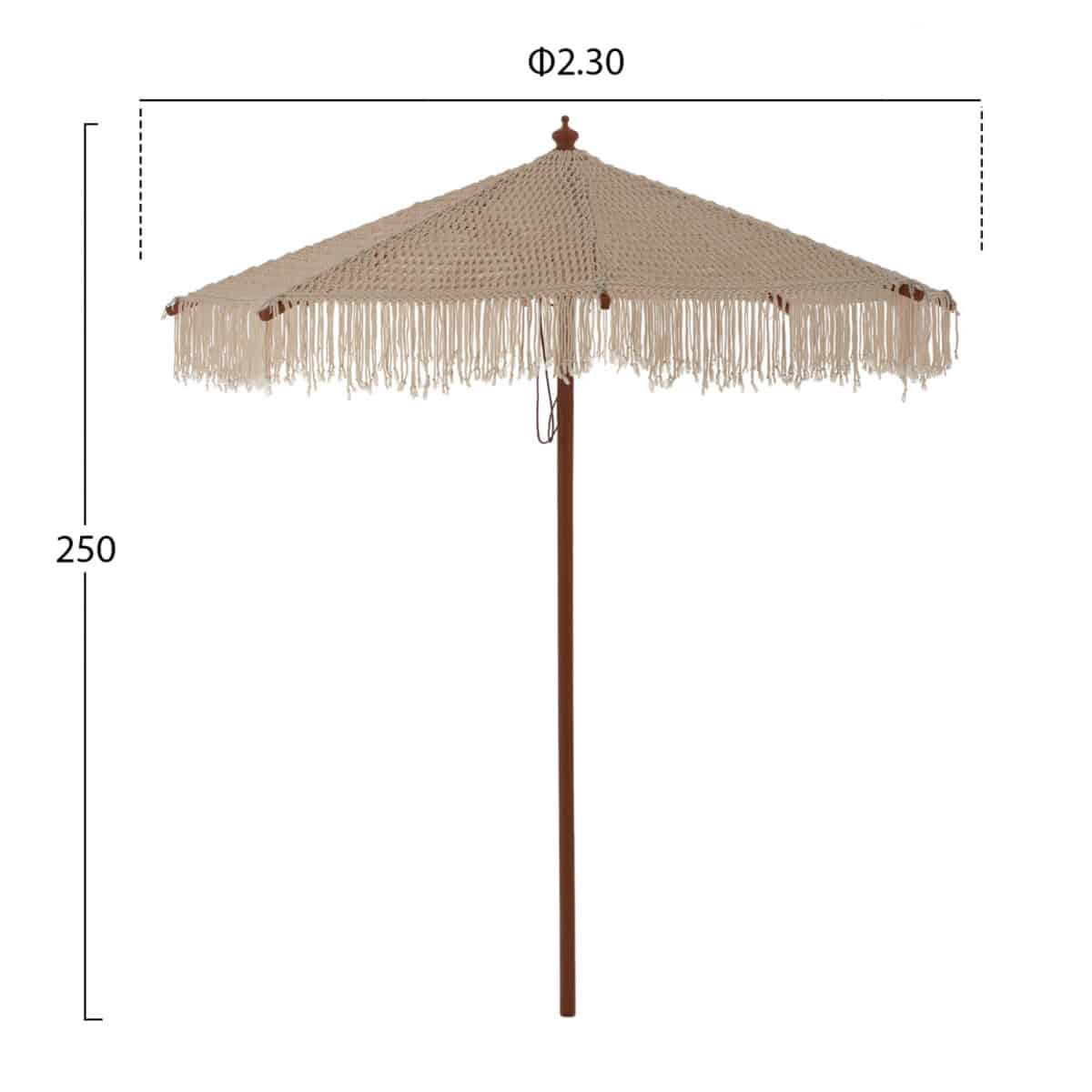 ΟΜΠΡΕΛΑ ΕΠΑΓΓΕΛΜΑΤΙΚΗ XENA ΜΑΚΡΑΜΕ ΧΕΙΡΟΠΟΙΗΤΗ ΜΠΕΖ ΞΥΛΙΝΟΣ ΣΚΕΛΕΤΟ Φ2.3X2.50Υm HM5779.01 - Image 2