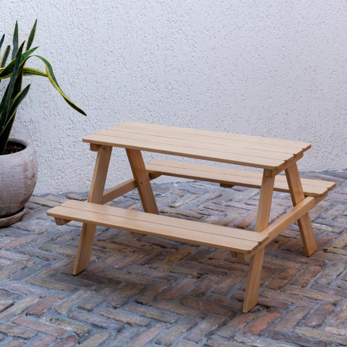 ΠΑΙΔΙΚΟ ΤΡΑΠΕΖΙ ΠΙΚΝΙΚ ΞΥΛΙΝΟ MIKO ΗΜ5843 ΦΥΣΙΚΟ 88x88x52,5Y εκ. - Image 3