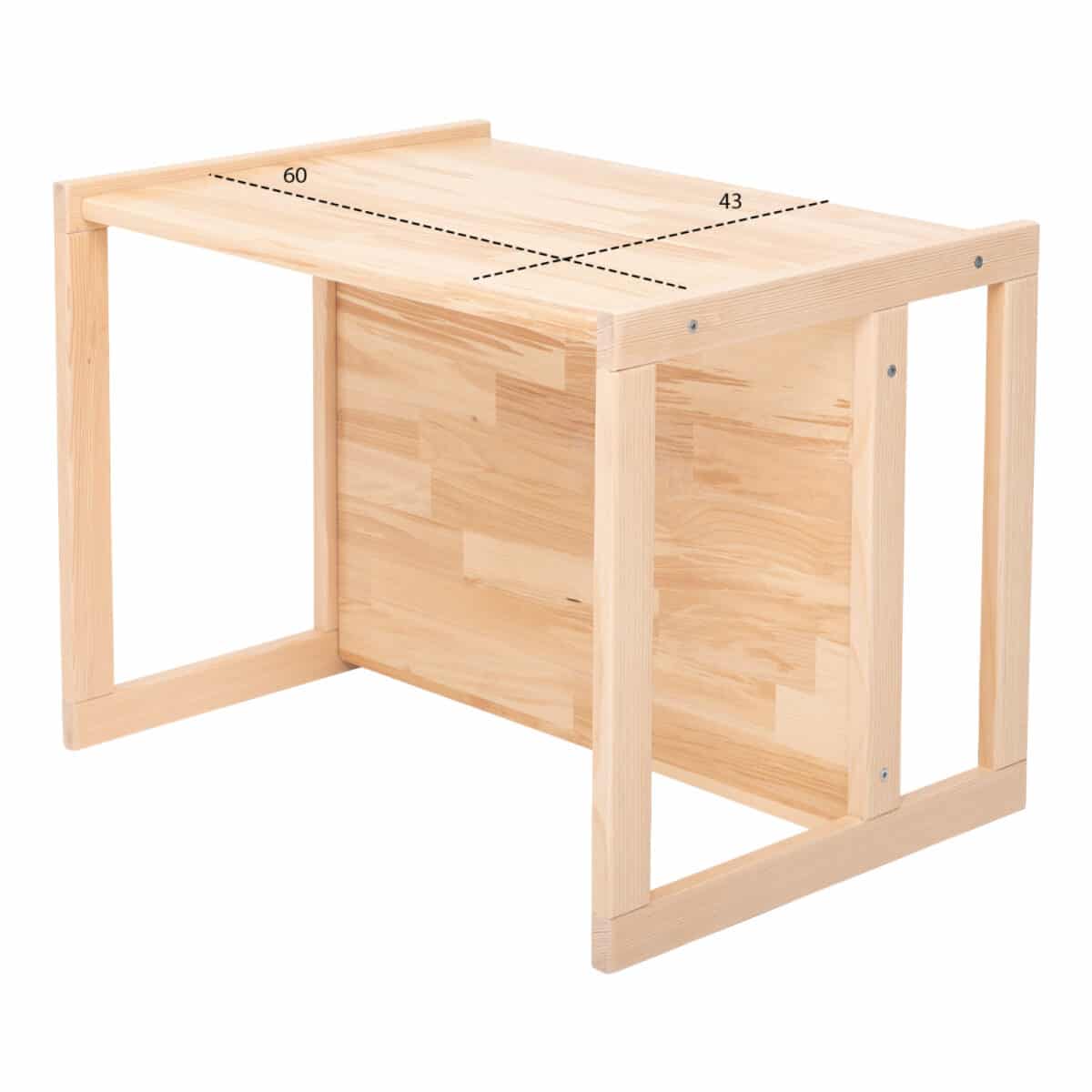 ΠΑΙΔΙΚΟ ΞΥΛΙΝΟ ΠΑΓΚΑΚΙ-ΤΡΑΠΕΖΙ MIKO HM9289 ΦΥΣΙΚΟ 64,5x45,x47Y εκ. - Image 3