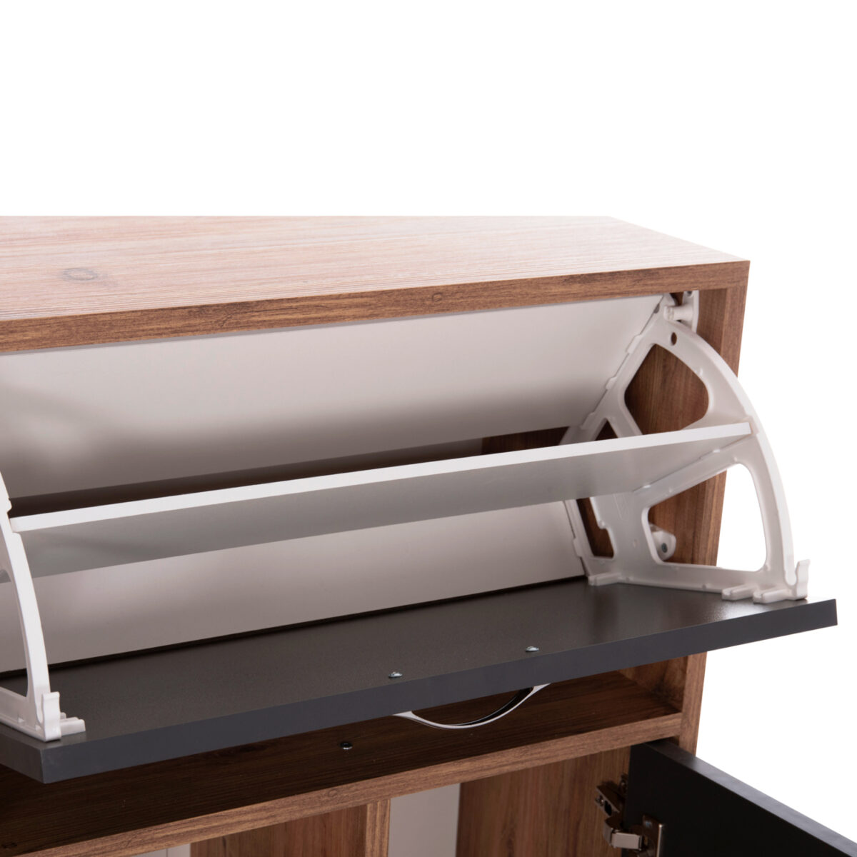 ΠΑΠΟΥΤΣΟΘΗΚΗ MEDY HM18187.02 ΜΕΛΑΜΙΝΗ ΣΕ ΦΥΣΙΚΟ & ΑΝΘΡΑΚΙ-ΜΑΥΡΑ ΠΟΔΙΑ 85x30x108.5Υεκ - Image 8