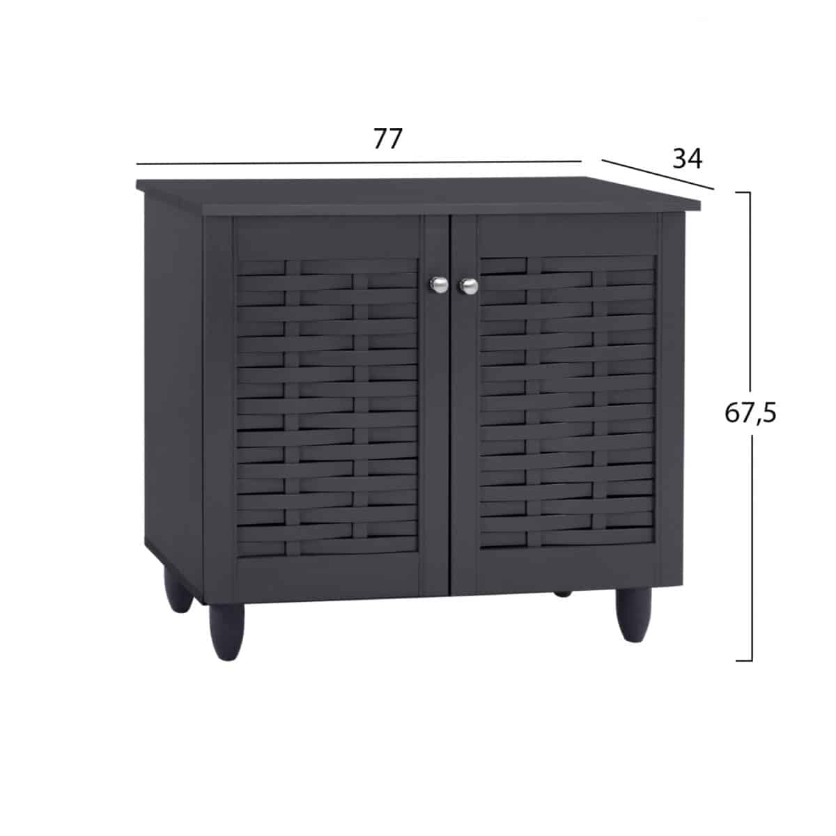 ΠΑΠΟΥΤΣΟΘΗΚΗ-ΝΤΟΥΛΑΠΙ ΞΥΛΙΝΗ CASSIOPE HM2208.10 ΓΚΡΙ 77Χ34Χ67.5εκ. - Image 2