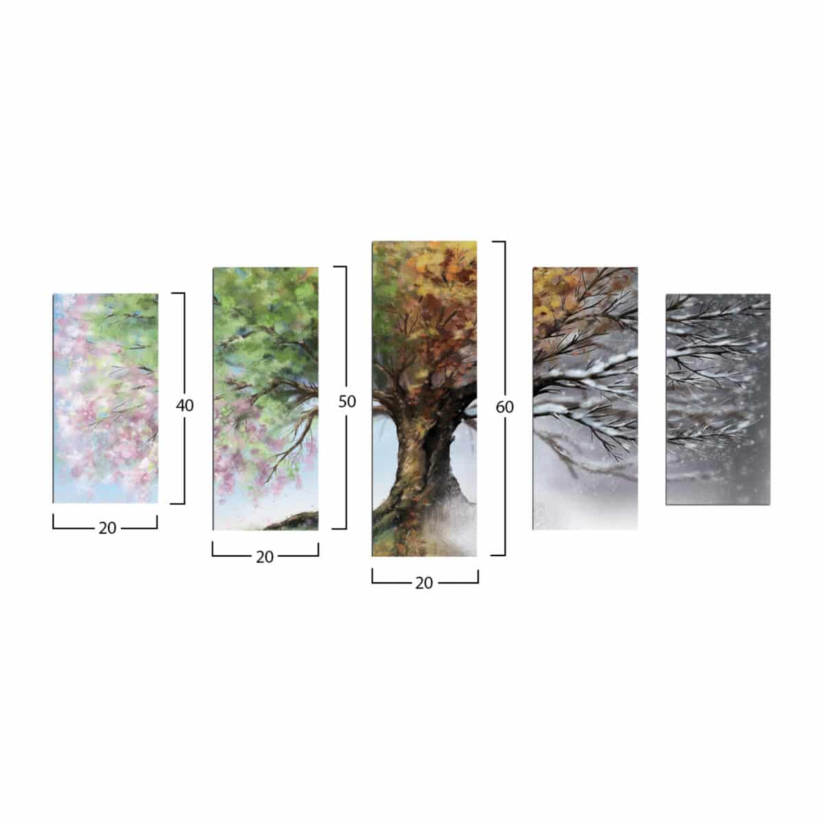 ΠΕΝΤΑΠΤΥΧΟΣ ΠΙΝΑΚΑΣ MDF FOUR SEASONS HM7206.05 100X60x0,3 εκ. - Image 2