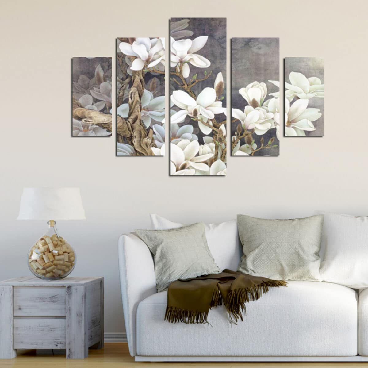 ΠΕΝΤΑΠΤΥΧΟΣ ΠΙΝΑΚΑΣ MDF MAGNOLIA KOBUS HM7207.01 82X56x0,3 εκ. - Image 3