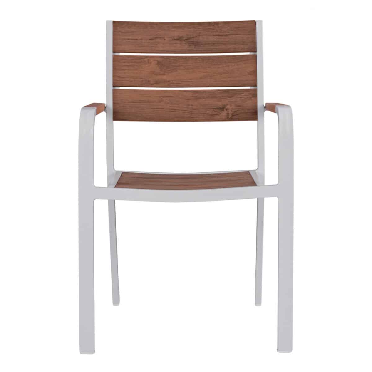 ΠΟΛΥΘΡΟΝΑ ΑΛΟΥΜΙΝΙΟΥ SAGA ΛΕΥΚΗ ΜΕ POLYWOOD HM5127.01 55x56x85Υ εκ. - Image 3