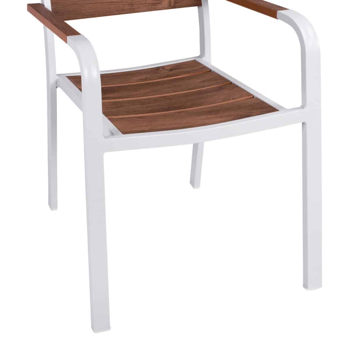 ΠΟΛΥΘΡΟΝΑ ΑΛΟΥΜΙΝΙΟΥ SAGA ΛΕΥΚΗ ΜΕ POLYWOOD HM5127.01 55x56x85Υ εκ. - Image 8