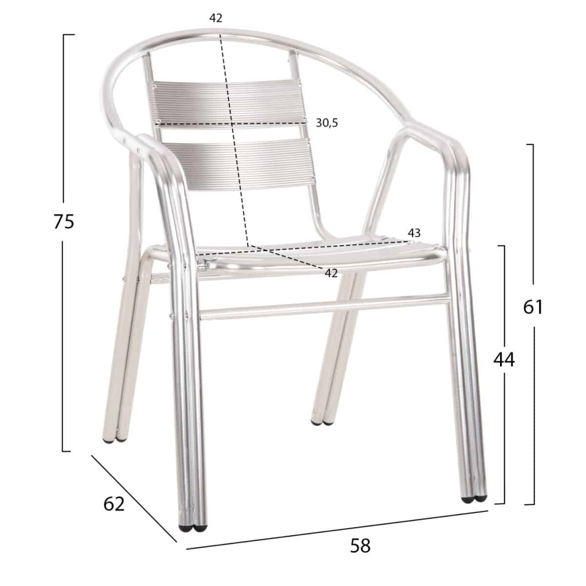 ΠΟΛΥΘΡΟΝΑ MORIS HM5018 ΑΛΟΥΜΙΝΙΟ ΣΕ ΑΣΗΜΙ-ΔΙΠΛΟΣ ΣΚΕΛΕΤΟΣ ΜΕ ΦΕΤΕΣ 58x62x75Υεκ. - Image 2