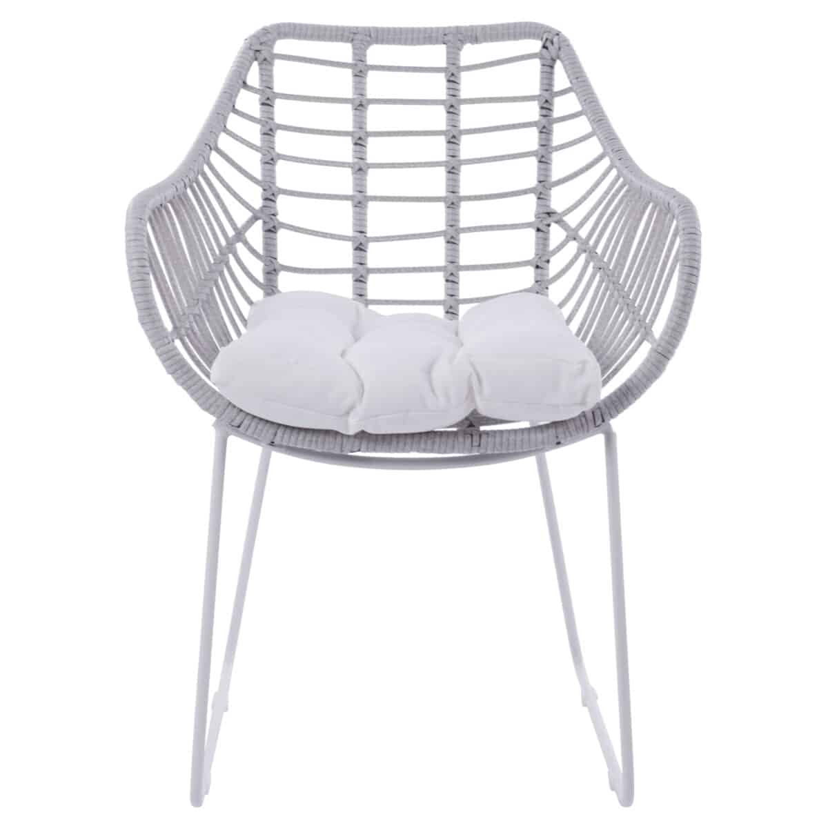 ΠΟΛΥΘΡΟΝΑ ΜΕΤΑΛΛΙΚΗ RADLEY ΑΣΠΡΟ ΜΑΤ & ΓΚΡΙ WICKER HM5300.02 - Image 3