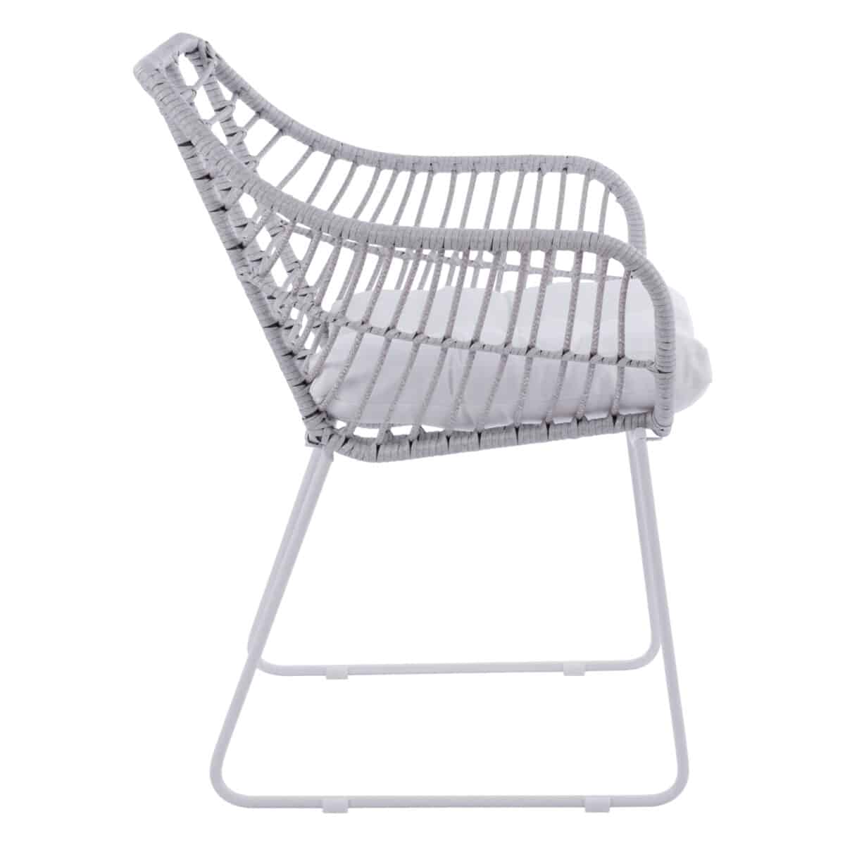 ΠΟΛΥΘΡΟΝΑ ΜΕΤΑΛΛΙΚΗ RADLEY ΑΣΠΡΟ ΜΑΤ & ΓΚΡΙ WICKER HM5300.02 - Image 4