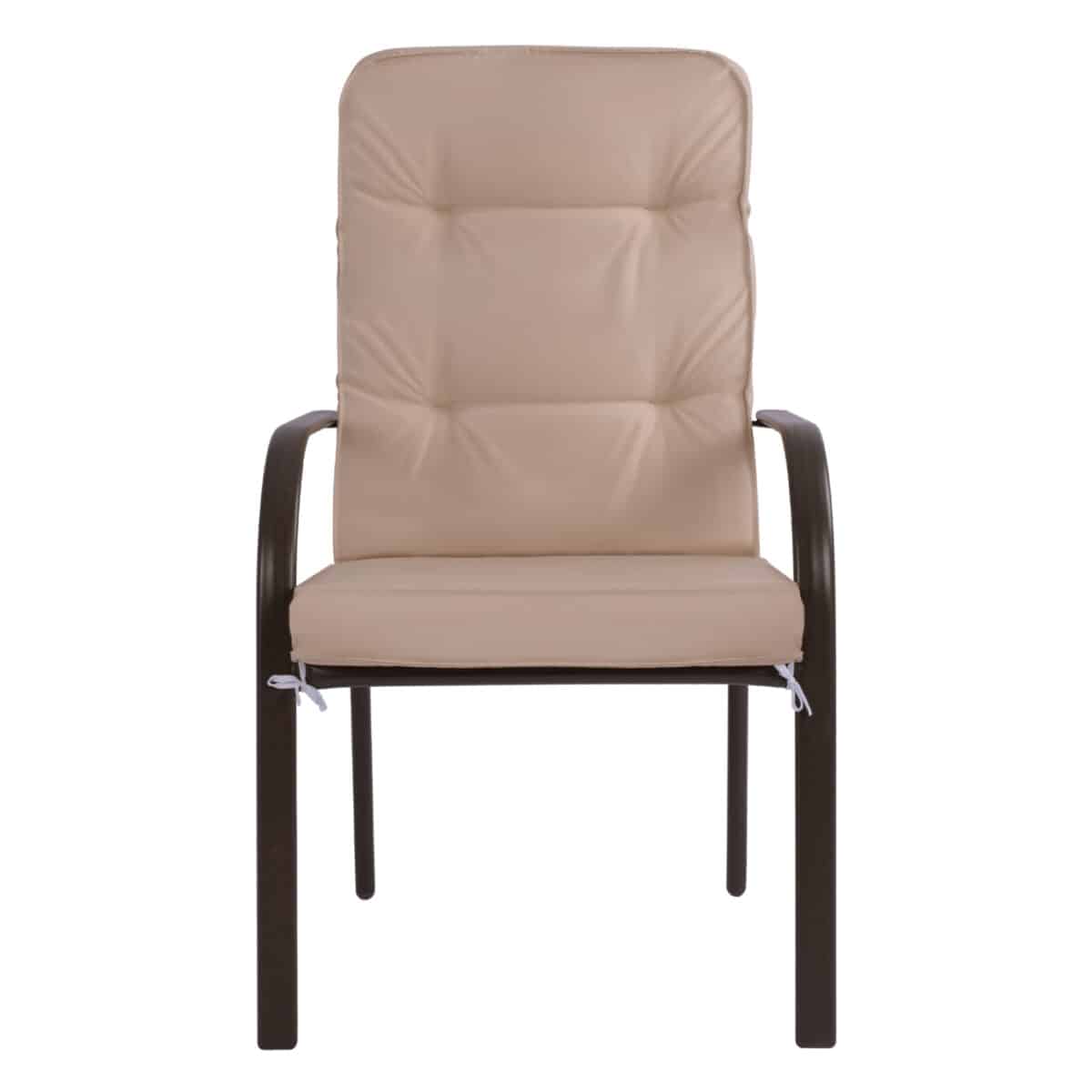 ΠΟΛΥΘΡΟΝΑ ΜΕΤΑΛΛΙΚΗ ENDIKA ΣΕ ΚΑΦΕ ΧΡΩΜΑ ΜΕ ΜΠΕΖ ΜΑΞΙΛΑΡΙ 60Χ71Χ105Υ εκ. HM5680.02 - Image 3