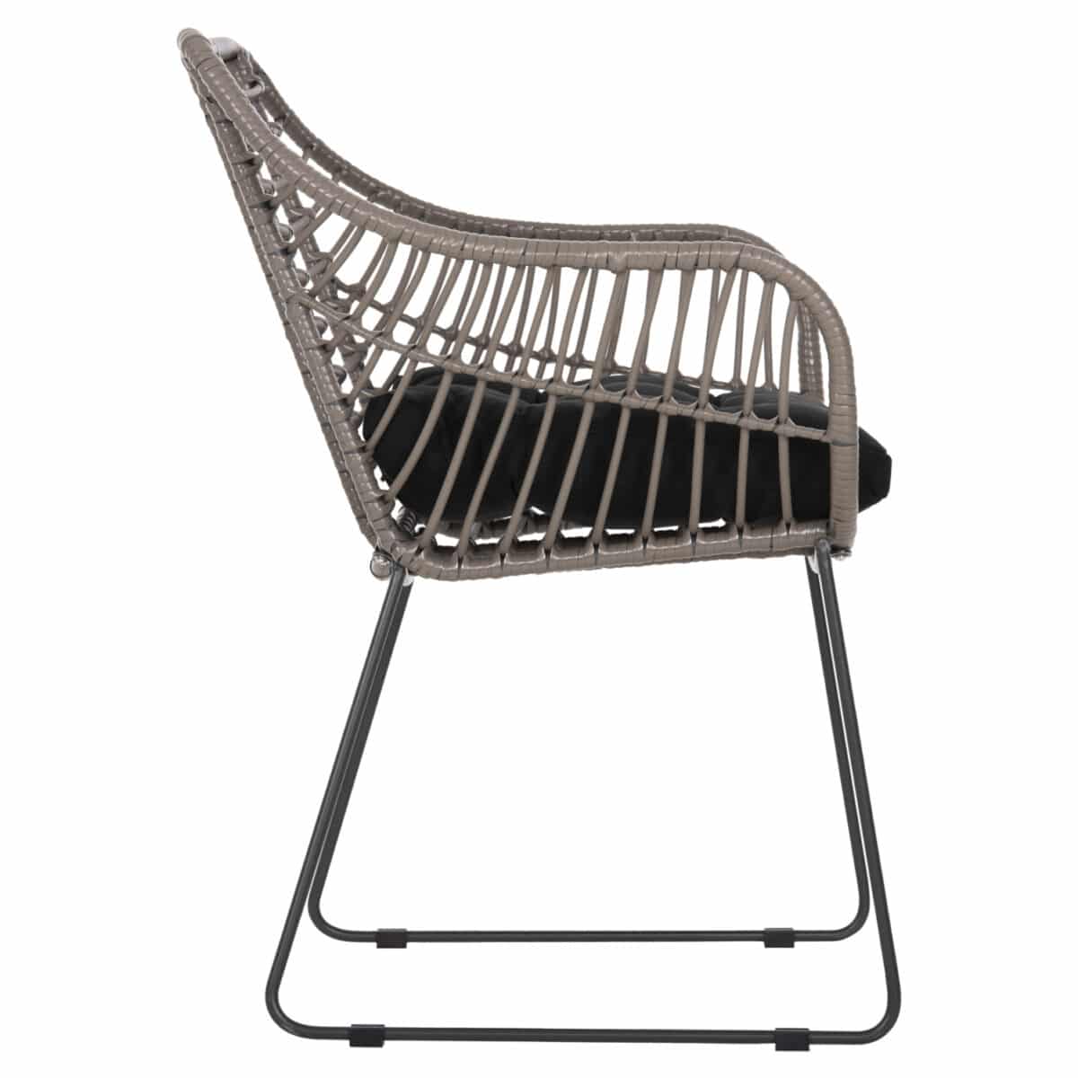 ΠΟΛΥΘΡΟΝΑ ΜΕΤΑΛΛΙΚΗ ΜΕ ΜΑΣΙΦ ΣΚΕΛΕΤΟ ΜΑΥΡΟ ΜΑΤ ΜΕ WICKER ΓΚΡΙ MOKA 60x56x84Υ εκ.HM5300.10 - Image 4
