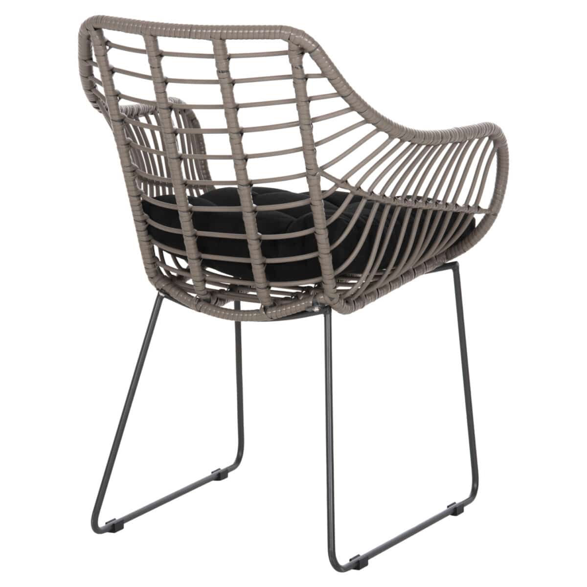 ΠΟΛΥΘΡΟΝΑ ΜΕΤΑΛΛΙΚΗ ΜΕ ΜΑΣΙΦ ΣΚΕΛΕΤΟ ΜΑΥΡΟ ΜΑΤ ΜΕ WICKER ΓΚΡΙ MOKA 60x56x84Υ εκ.HM5300.10 - Image 5