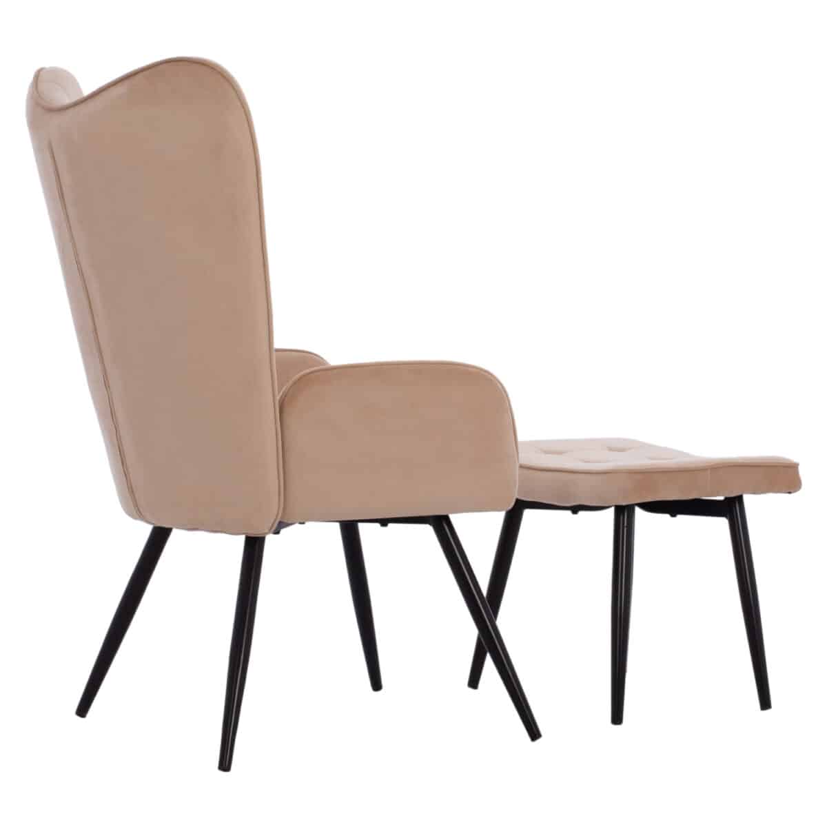 ΠΟΛΥΘΡΟΝΑ ΜΠΕΡΖΕΡΑ CRAWLEY ΜΕ ΥΠΟΠΟΔΙΟ HM8918.11 ΜΠΕΖ ΒΕΛΟΥΔΟ 70x57x103 εκ. - Image 6