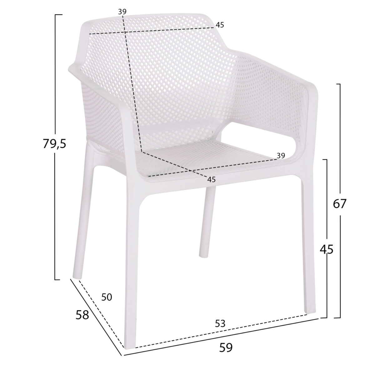 ΠΟΛΥΘΡΟΝΑ ΠΟΛΥΠΡΟΠΥΛΕΝΙΟΥ JOHN HM6103.01 ΛΕΥΚΗ 59x58x79.5Υεκ. - Image 2