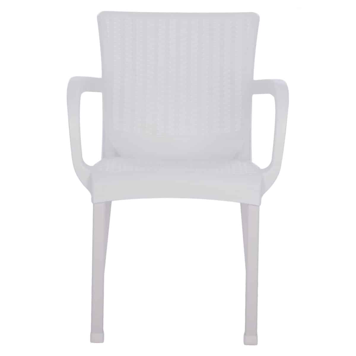 ΠΟΛΥΘΡΟΝΑ ΠΟΛΥΠΡΟΠΥΛΕΝΙΟΥ RATTAN ΠΟΔΙ ALU HM5591.01 ΧΡΩΜΑ ΛΕΥΚΟ 60x60x82 cm - Image 3