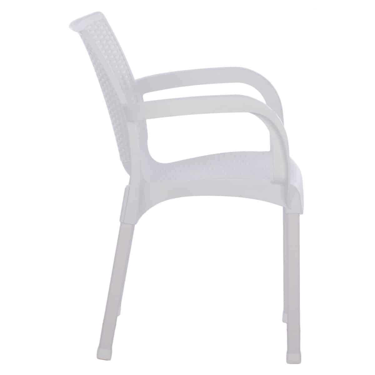 ΠΟΛΥΘΡΟΝΑ ΠΟΛΥΠΡΟΠΥΛΕΝΙΟΥ RATTAN ΠΟΔΙ ALU HM5591.01 ΧΡΩΜΑ ΛΕΥΚΟ 60x60x82 cm - Image 4