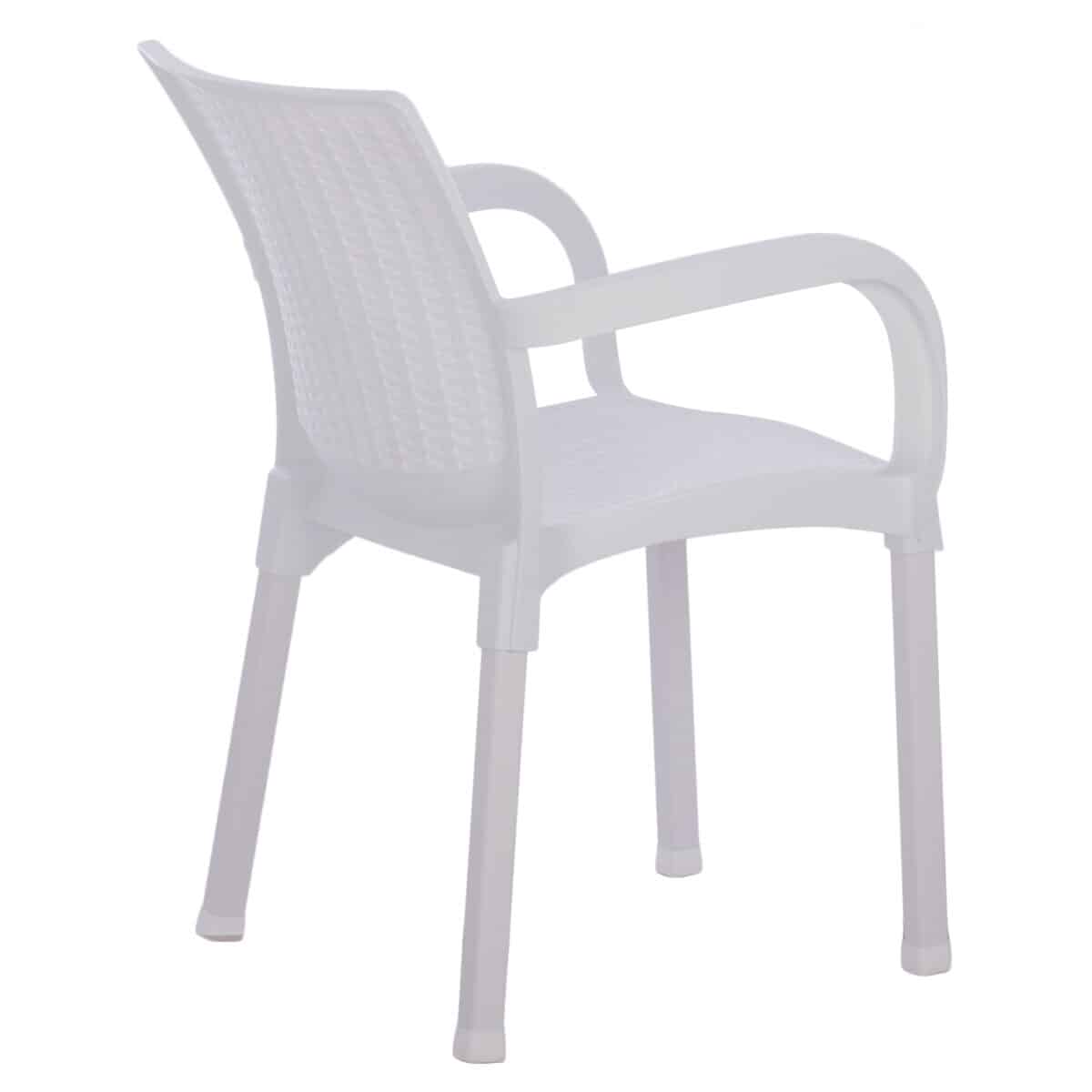 ΠΟΛΥΘΡΟΝΑ ΠΟΛΥΠΡΟΠΥΛΕΝΙΟΥ RATTAN ΠΟΔΙ ALU HM5591.01 ΧΡΩΜΑ ΛΕΥΚΟ 60x60x82 cm - Image 5