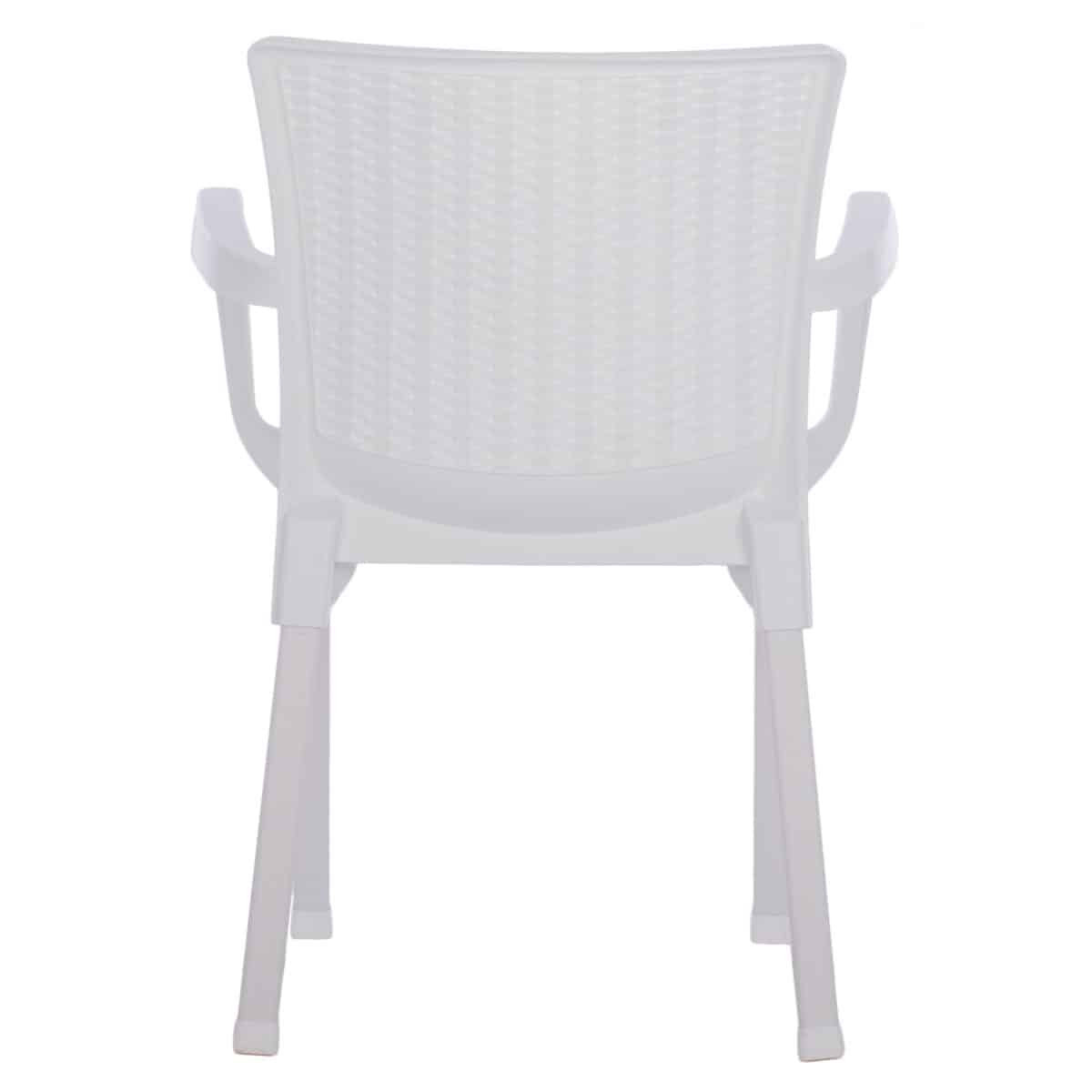 ΠΟΛΥΘΡΟΝΑ ΠΟΛΥΠΡΟΠΥΛΕΝΙΟΥ RATTAN ΠΟΔΙ ALU HM5591.01 ΧΡΩΜΑ ΛΕΥΚΟ 60x60x82 cm - Image 6