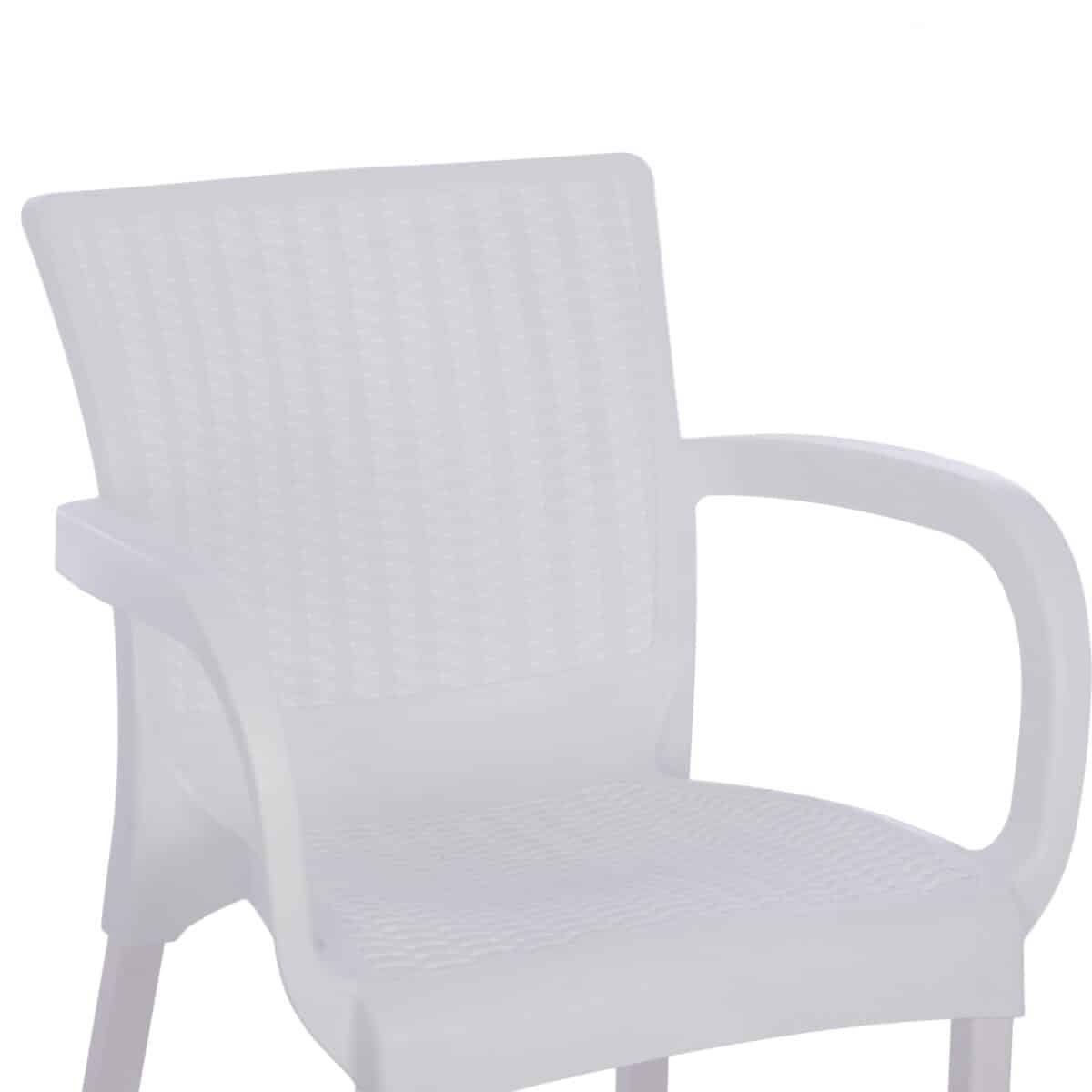 ΠΟΛΥΘΡΟΝΑ ΠΟΛΥΠΡΟΠΥΛΕΝΙΟΥ RATTAN ΠΟΔΙ ALU HM5591.01 ΧΡΩΜΑ ΛΕΥΚΟ 60x60x82 cm - Image 7